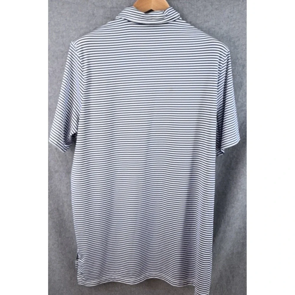RLX Ralph Lauren Golf Polo Mens XL Royal Blue Striped Embroidered‎ Birds Logo